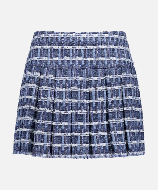 Emilie Frayed Box Pleated Mini Skirt