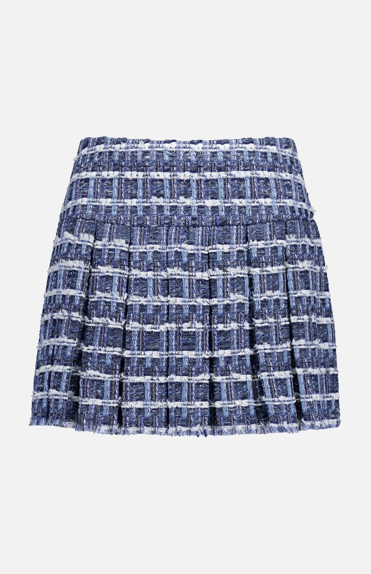 Emilie Frayed Box Pleated Mini Skirt