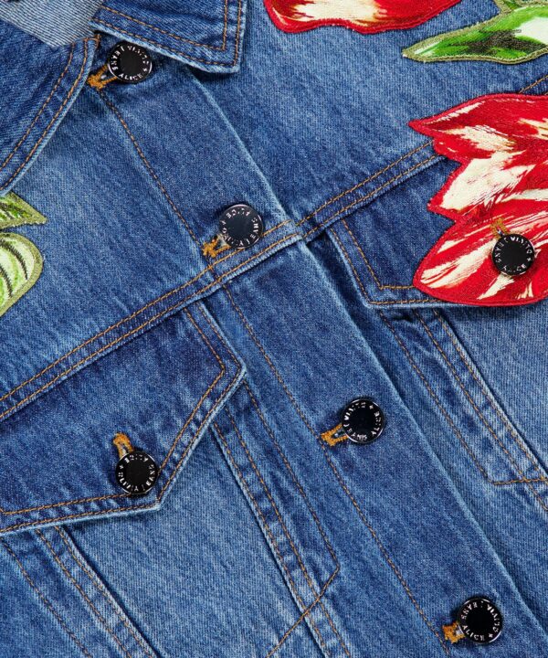 Alternative view of Elijah Embellished Applique Cropped Denim Jacket