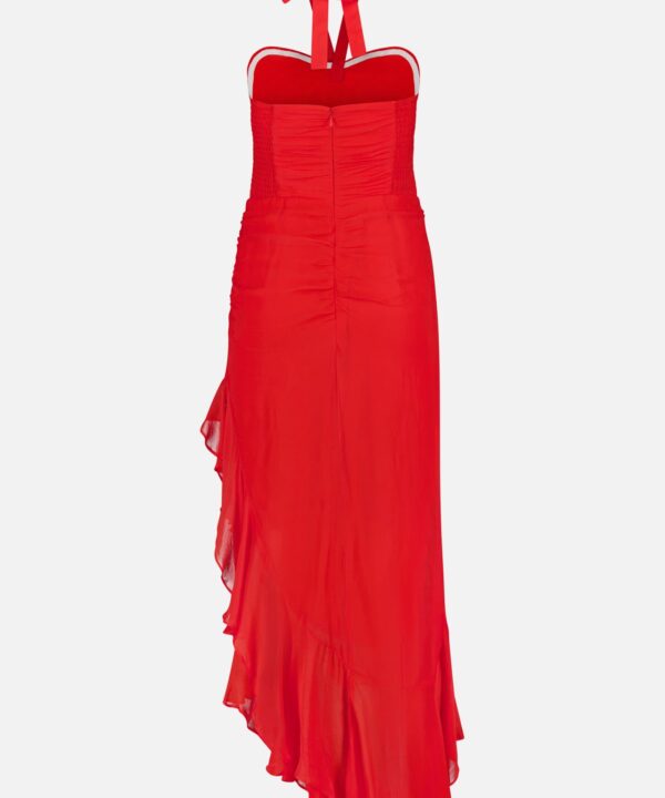 Marabou High Low Ruffle Hem Dress - Image 3