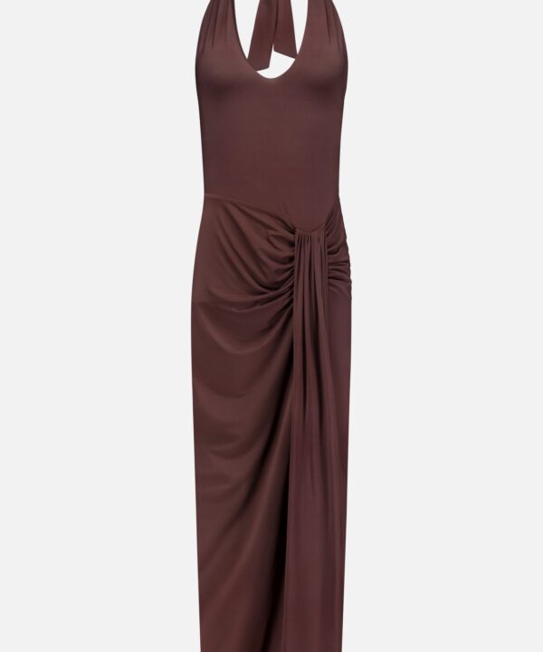Donatella Cascading Detail Maxi Dress