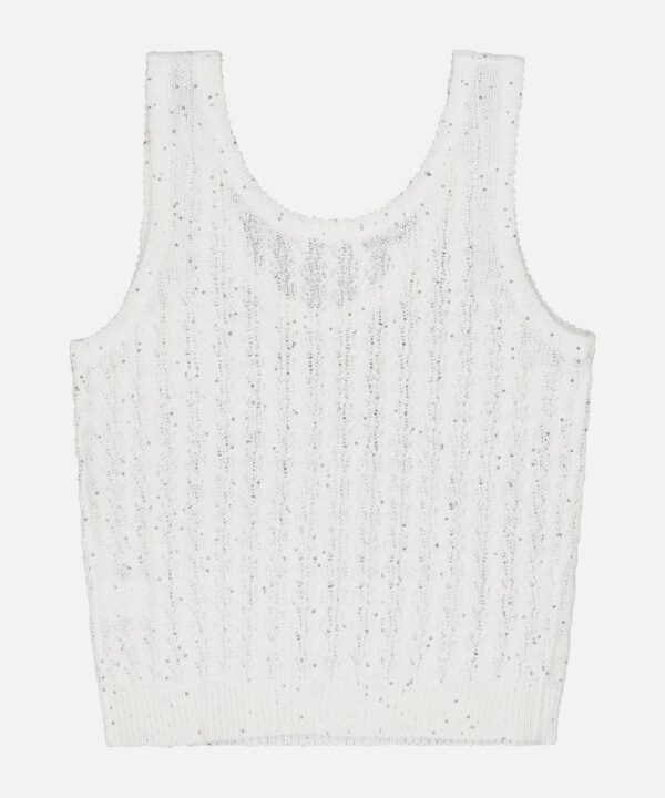 Linen Charming Cable Scoop Neck Tank Top - Image 3