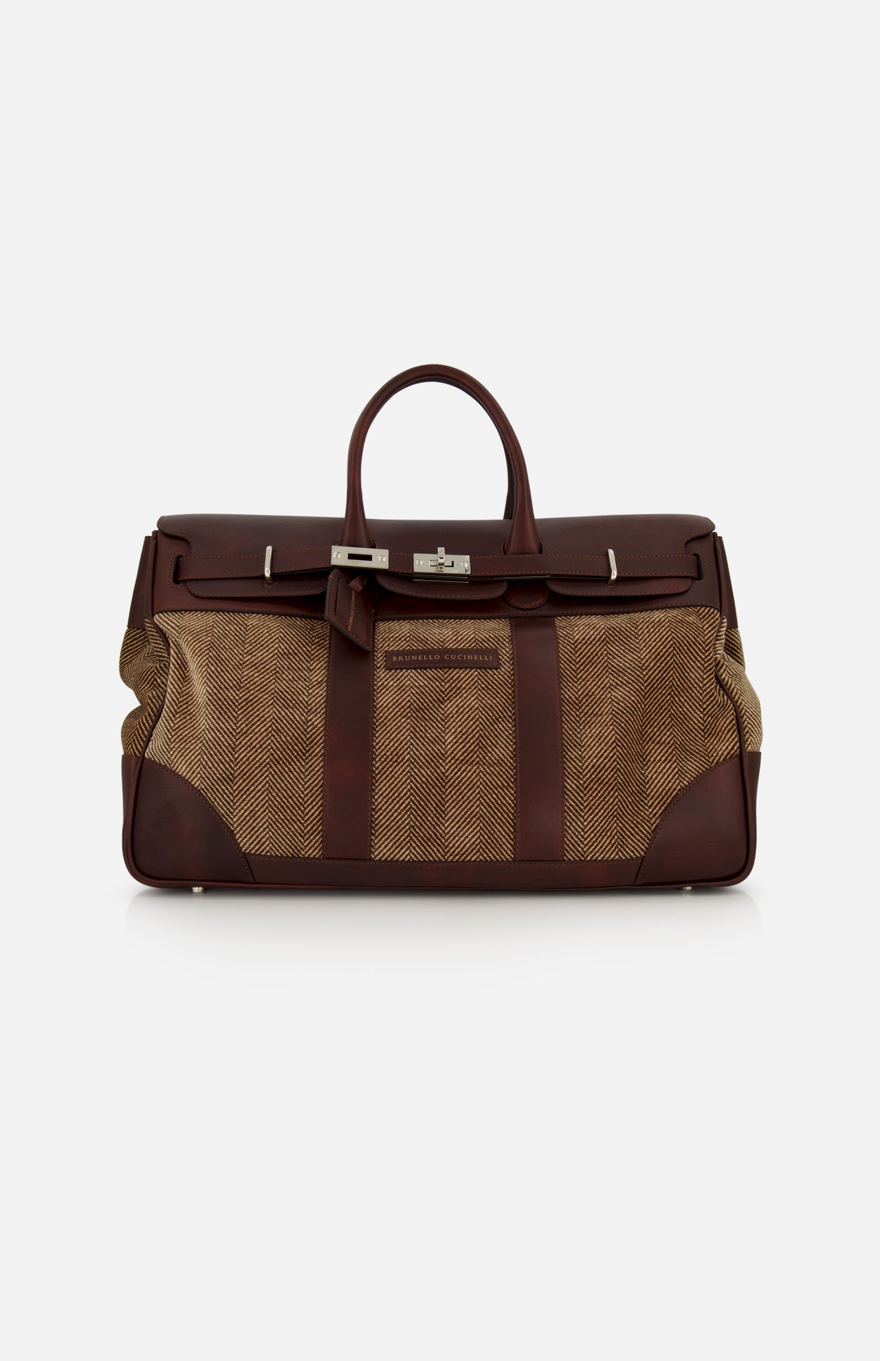 Brunello Cucinelli Travel Duffle Bag with Chevron-effect