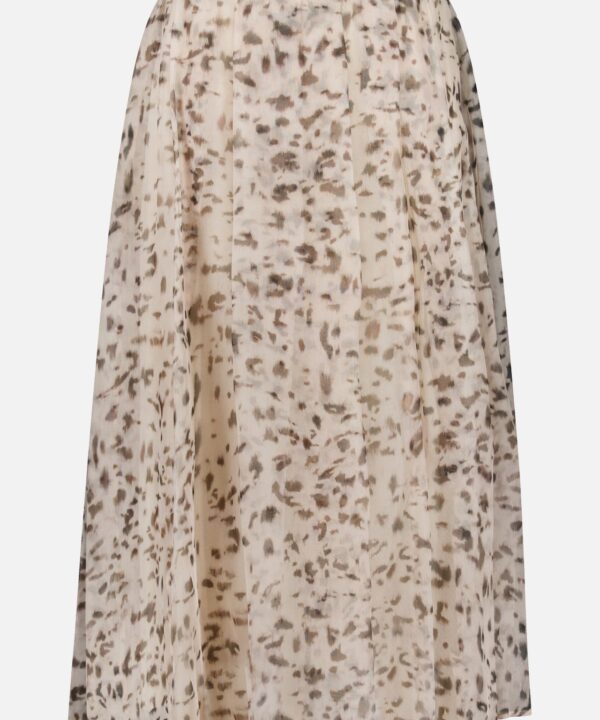 Artemis Animalier Print Silk Pleated Skirt