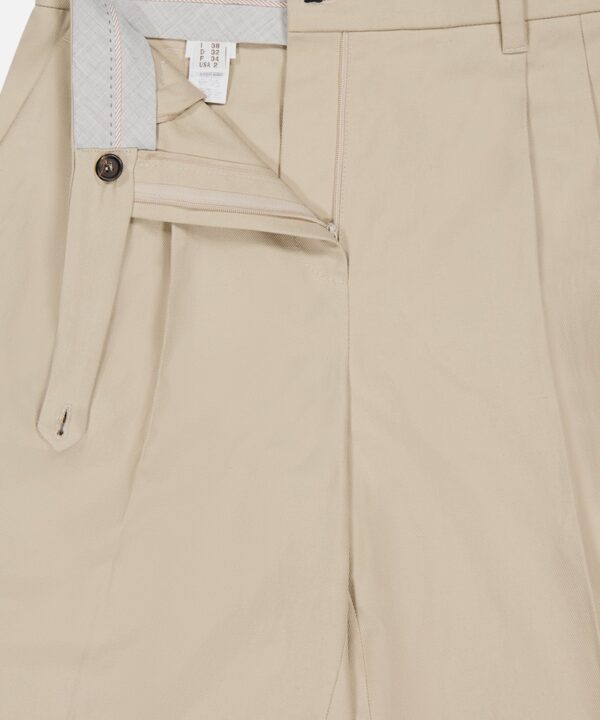 Cotton Linen Bull Bermuda Pleated Short - Image 3