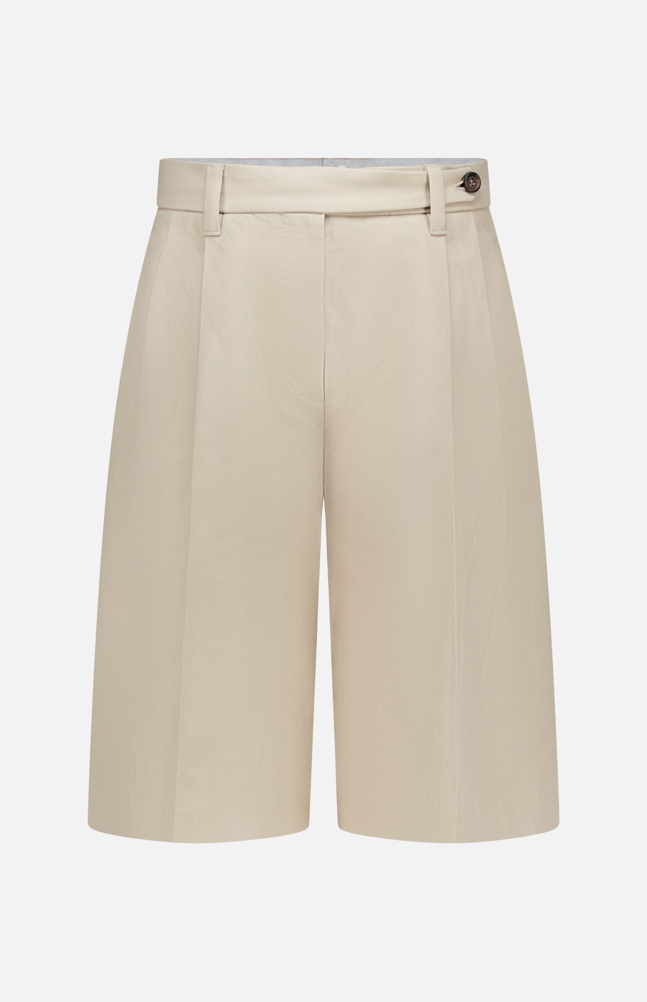 Cotton Linen Bull Bermuda Pleated Short