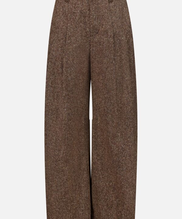 Donegal Wool Barrel Pleated Pant