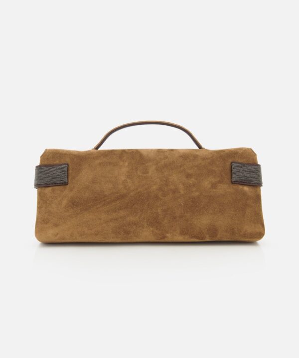 Brunello Cucinelli Essence Suede Top Handle Clutch - Image 3