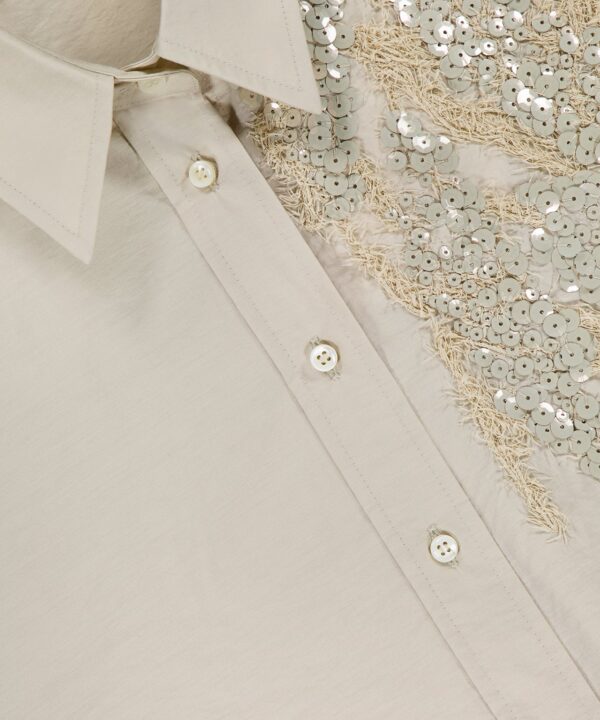 Alternative view of Halo Effect Embroidery Cotton Poplin Shirt
