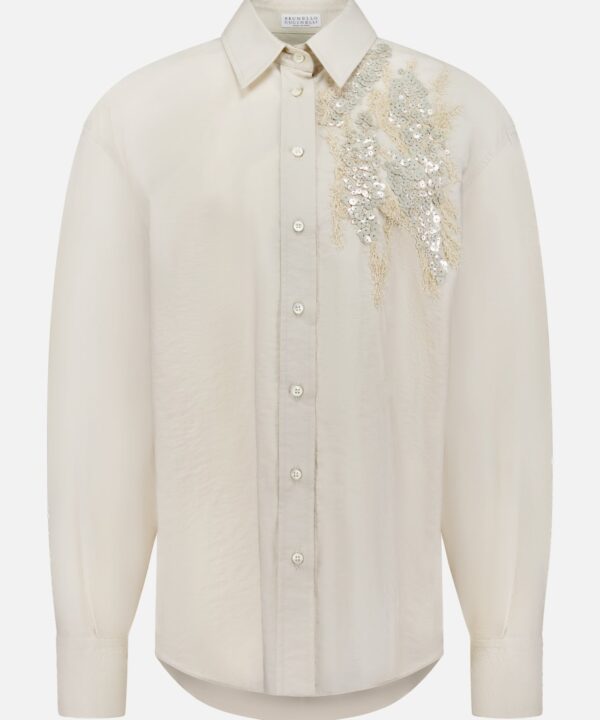 Halo Effect Embroidery Cotton Poplin Shirt