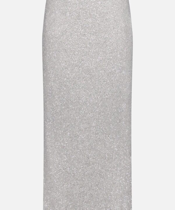 Linen Mohair Diamante Knit Pencil Skirt
