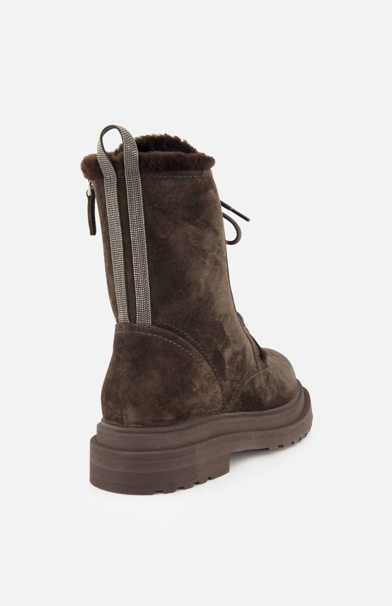 Shearling Lined Lace Boot with Monili Tabs - Image 3