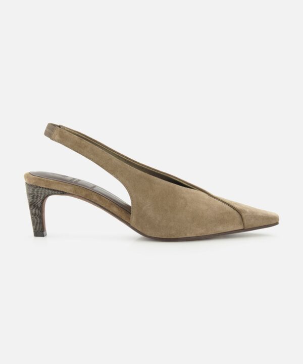 Suede Wrap Slingback Heel
