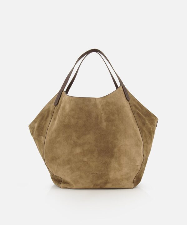 Brunello Cucinelli Wool Check & Suede Large Reversible Bag