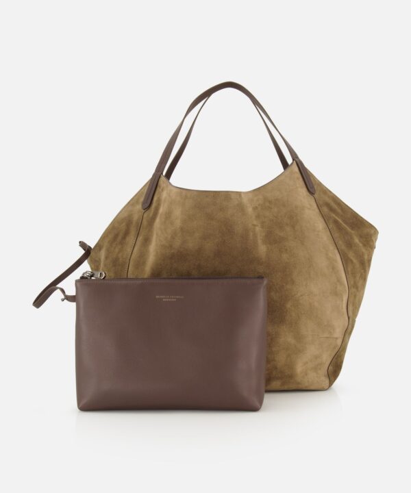 Alternative view of Brunello Cucinelli Wool Check & Suede Large Reversible Bag