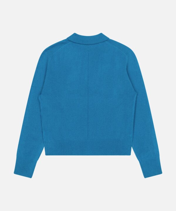Cashmere Open Collar Polo Top - Image 3