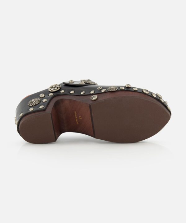 Talis Studded Leather Clogs - Image 4