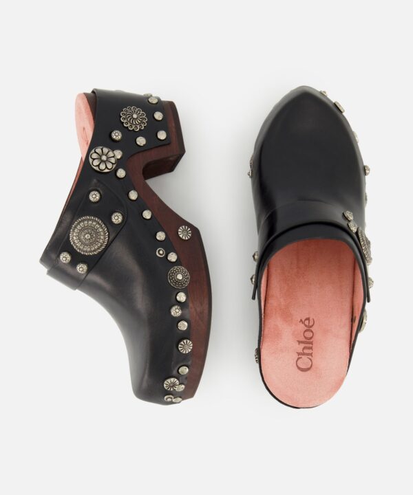 Talis Studded Leather Clogs - Image 5