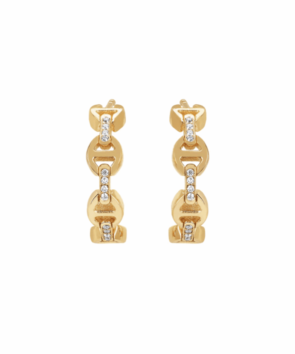 Micro Crescent Earrings Diamond Bridges