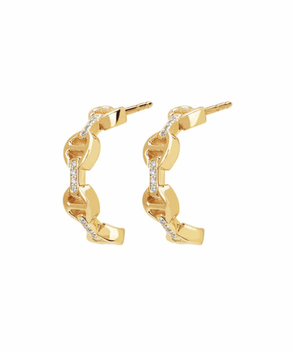 Alternative view of Micro Crescent Earrings Diamond Bridges