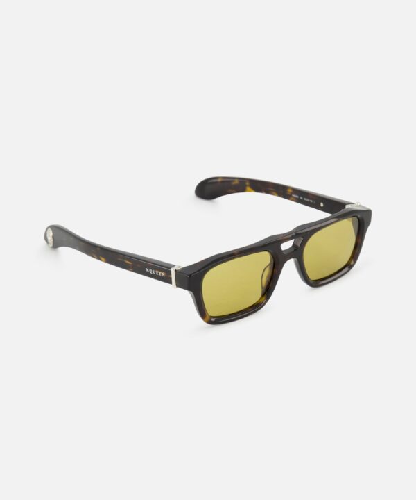 Alternative view of Alexander McQueen Pilot Brown Sunglasses