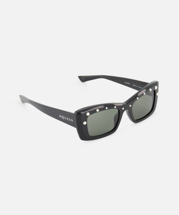 Alternative view of Alexander McQueen Cat Eye Black Sunglasses