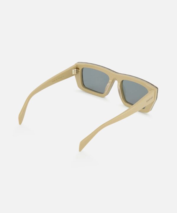 Gucci Rectangle Beige Sunglasses - Image 3