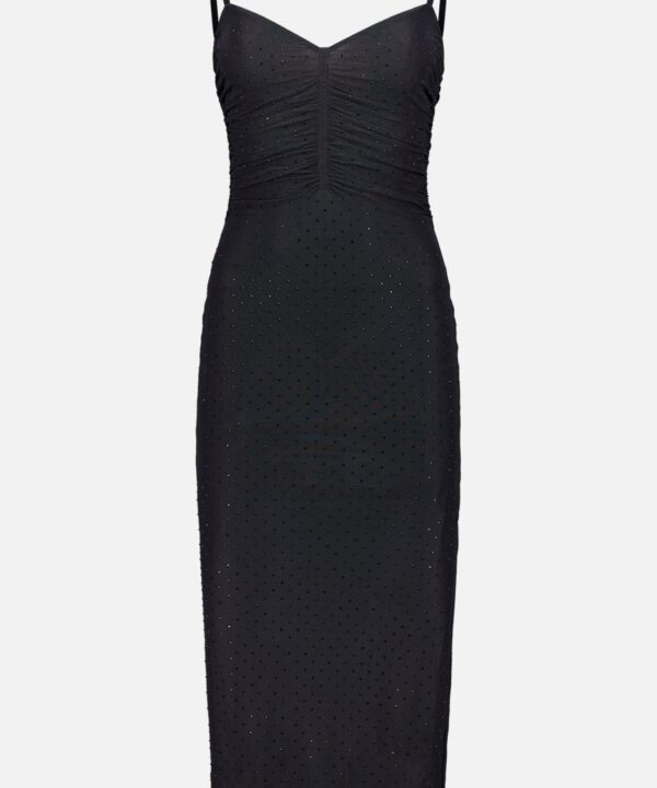 Narissa Shirred Rhinestone Dress