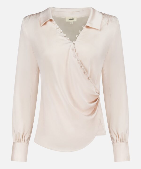 Bernice Satin Wrap Blouse