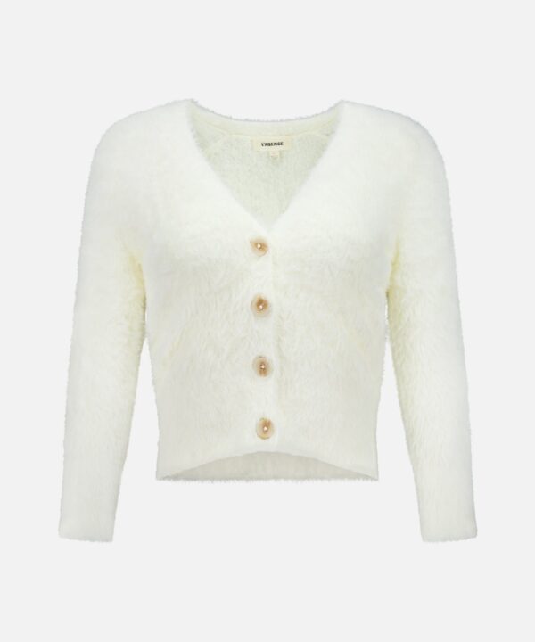 Agathe Fuzzy Collared Cardigan