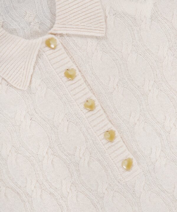 Alternative view of Airy 3/4 Sleeve Heart Button Sweater