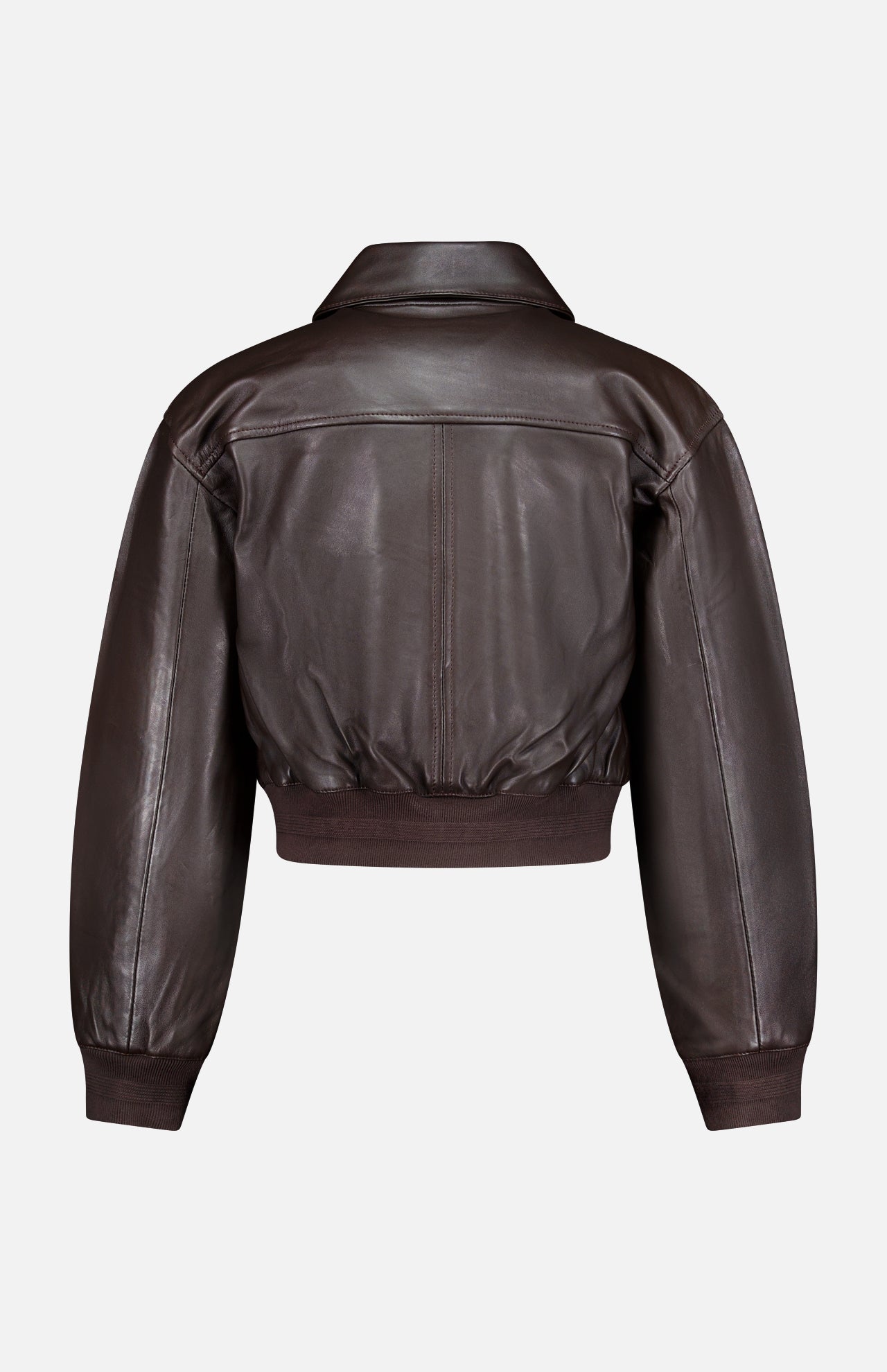 Clotilde Leather Bomber Jacket - Image 3
