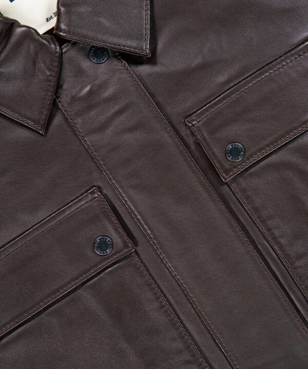 Clotilde Leather Bomber Jacket - Image 2