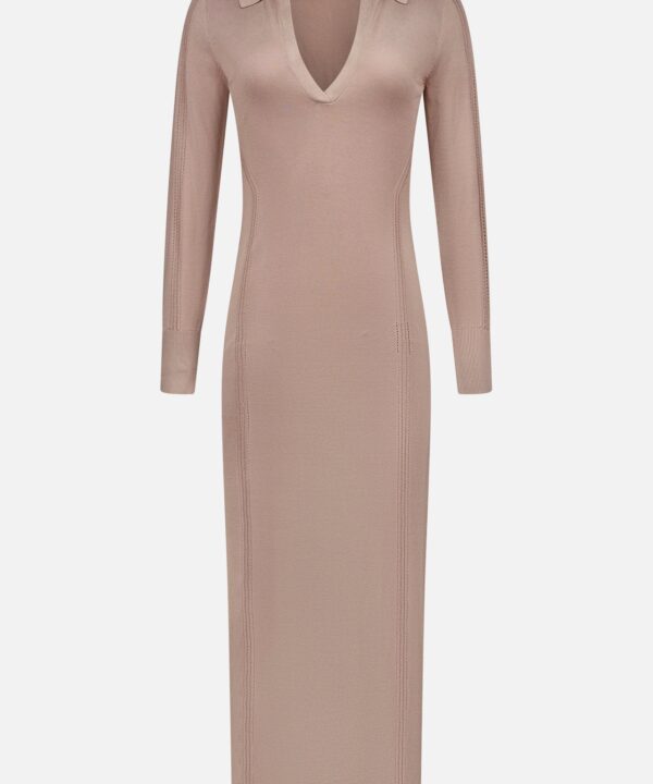 Delma Collared Knit Maxi Dress