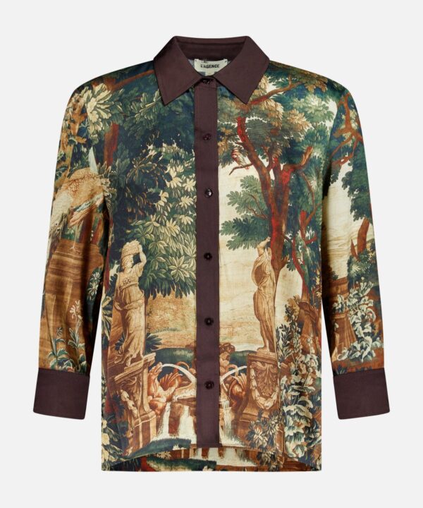 Eulalie Print Placement Blouse