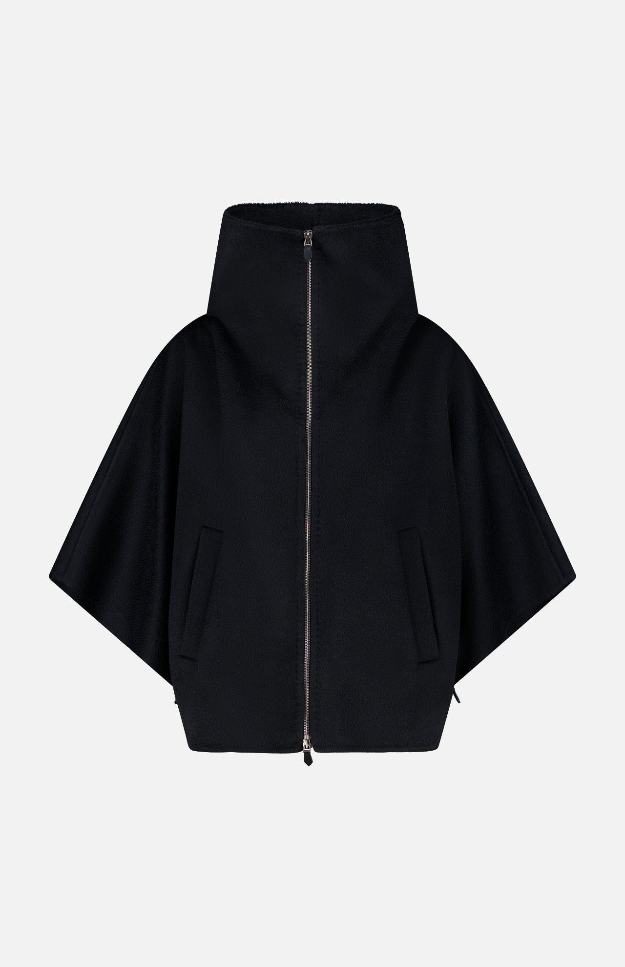 Cashmere Zip Sleeve Short Coat
