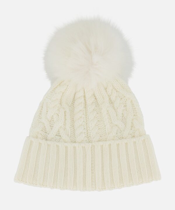 Faux Fur Pom Pom Beanie - Image 3
