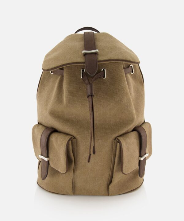 Orciani Safari Leather Trim Backpack