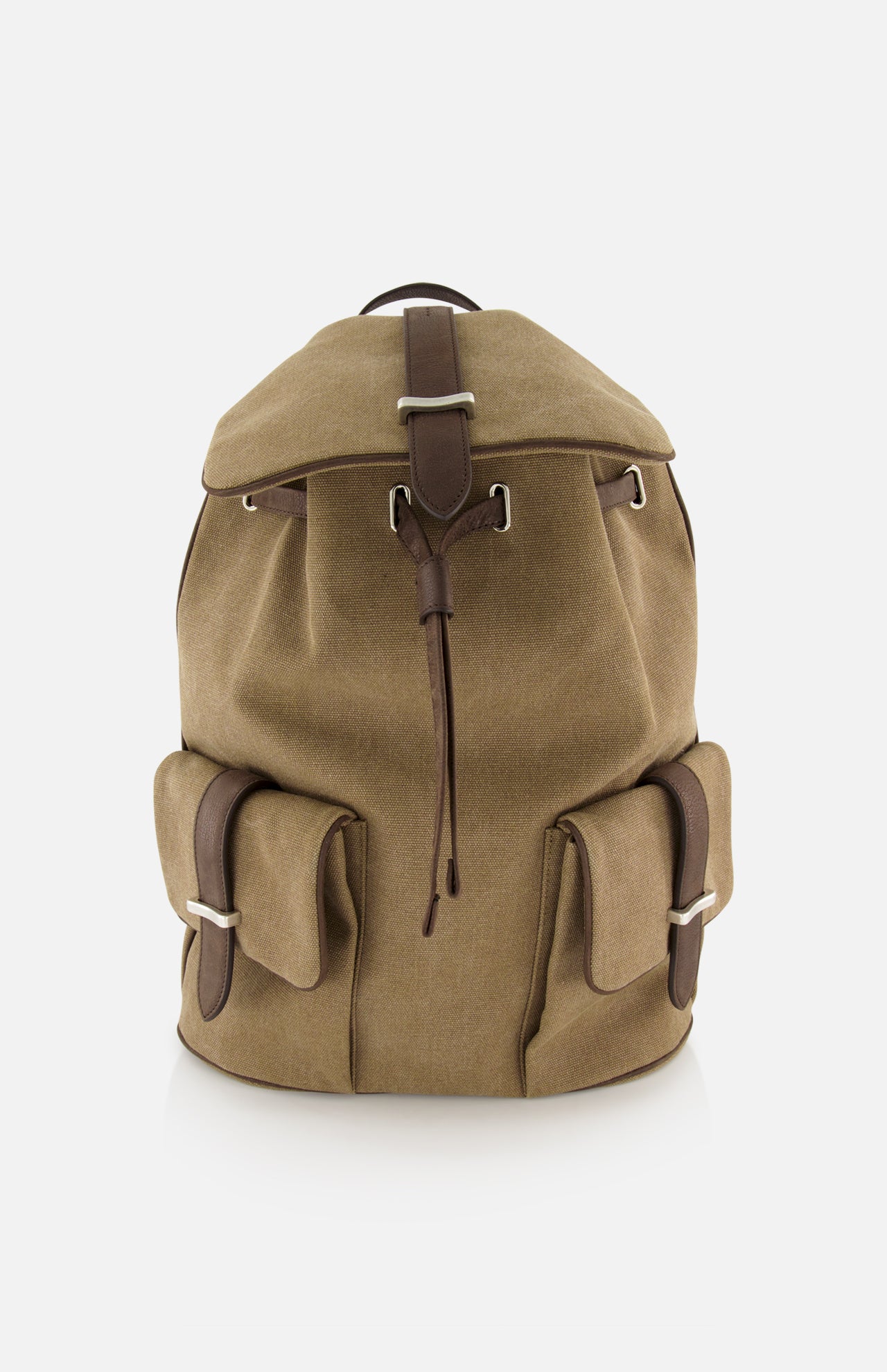 Orciani Safari Leather Trim Backpack