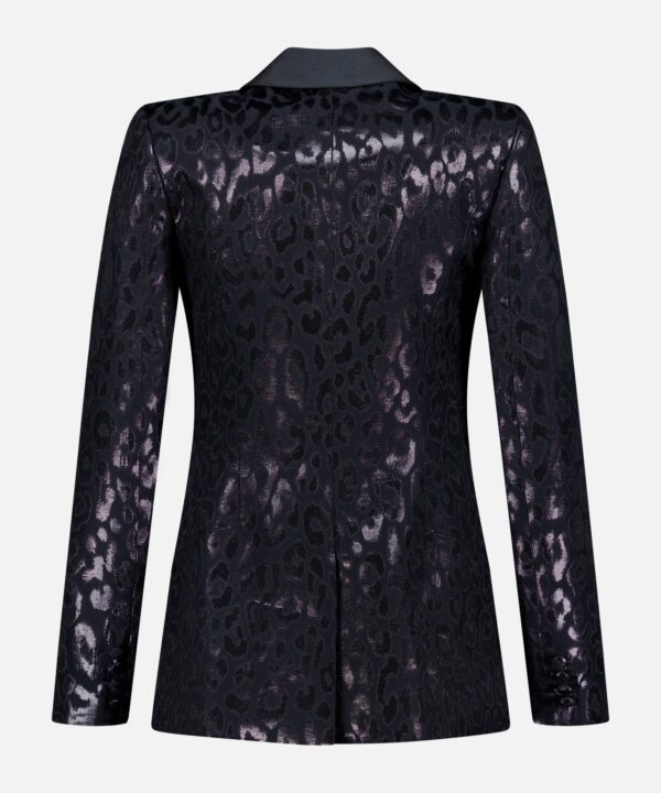 Lurex Jacquard Leopard Print Jacket - Image 4