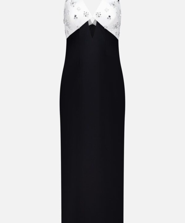 Crystal Embroidered Crepe Gown