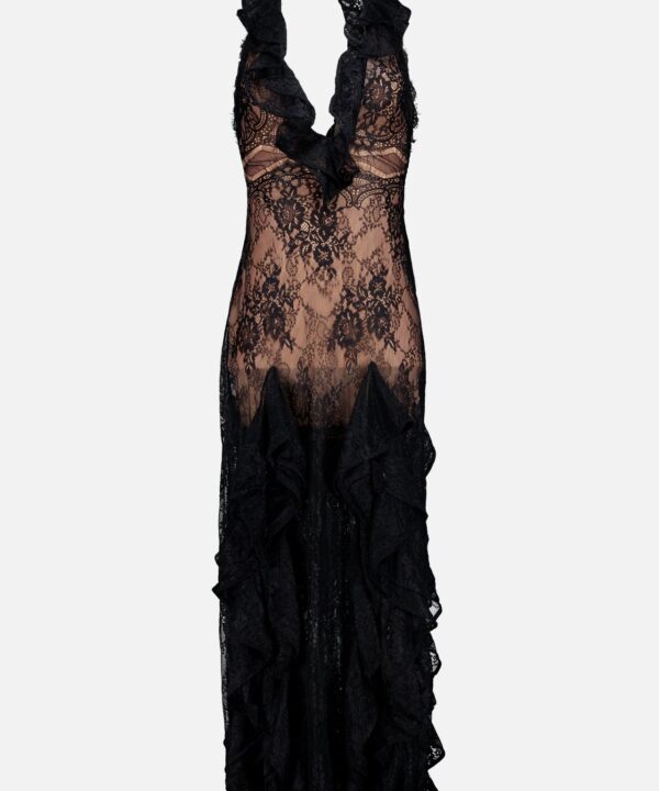 Bianca Lace Deep V-neck Gown