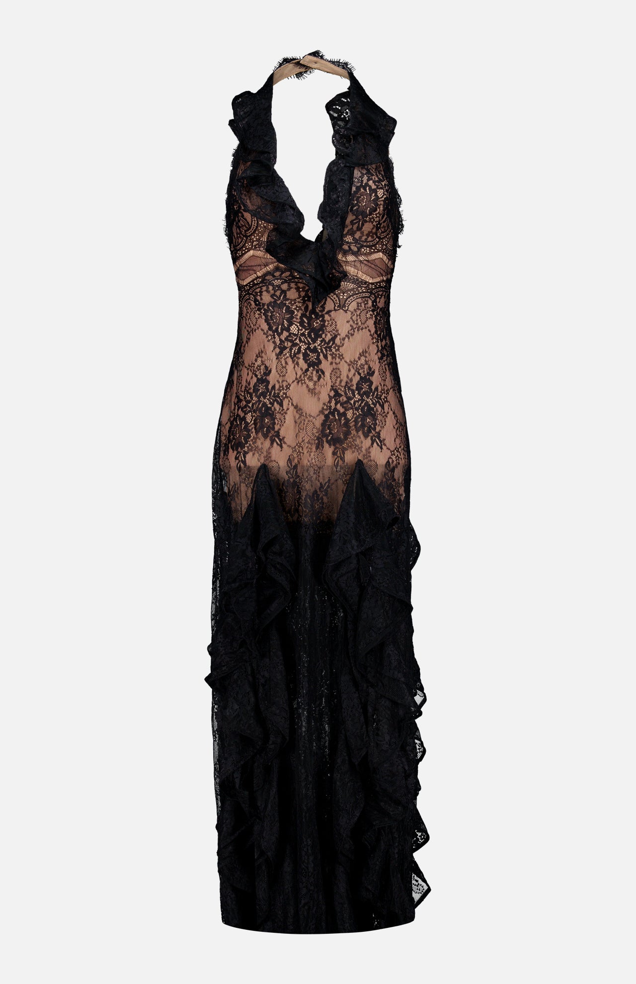 Bianca Lace Deep V-neck Gown