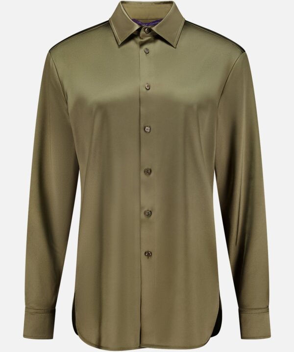 Adrien Satin Long Sleeve Button Front Shirt