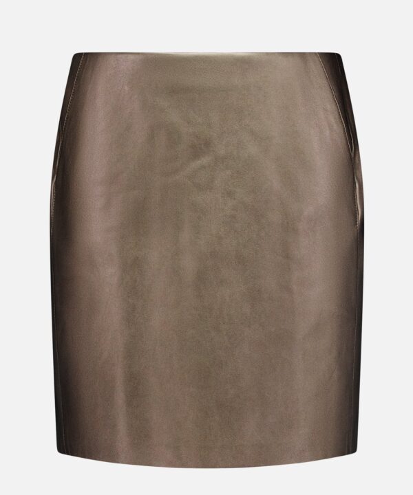 Carreen Leather Mini Pencil Skirt