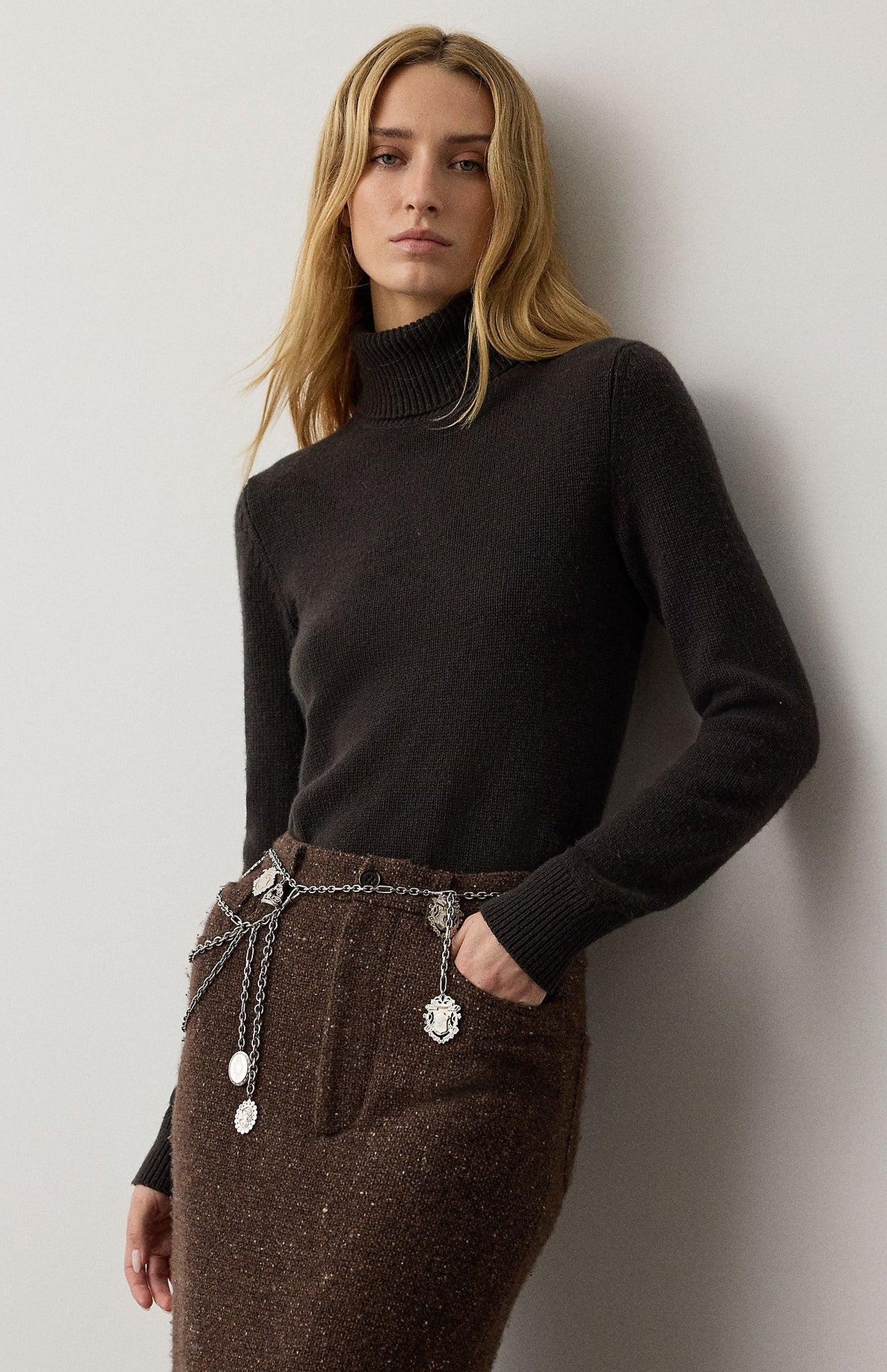 Cashmere Turtleneck Long Sleeve Sweater - Image 5