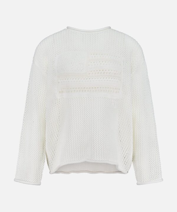 Cotton Blend Long Sleeve Pullover Sweater