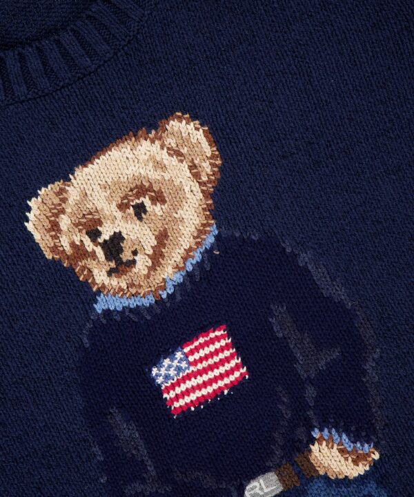 Alternative view of Cotton Linen Long Sleeve Bear Pullover Sweater