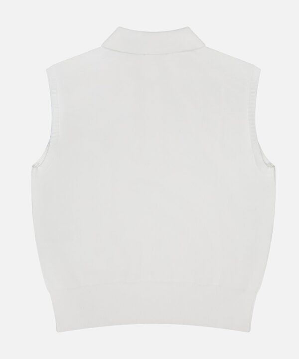 Cotton Sleeveless Polo Pullover Sweater - Image 3