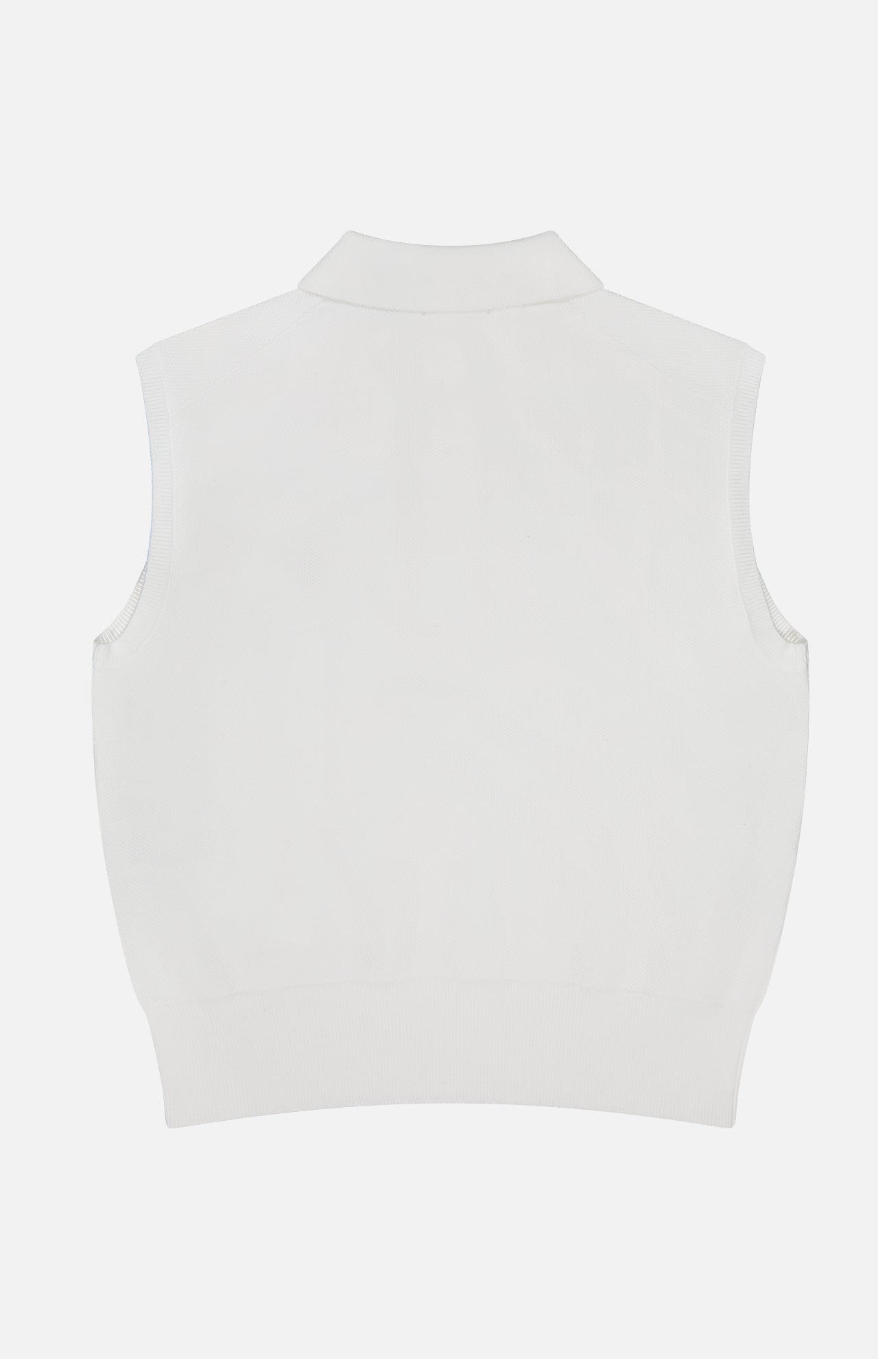 Cotton Sleeveless Polo Pullover Sweater - Image 3